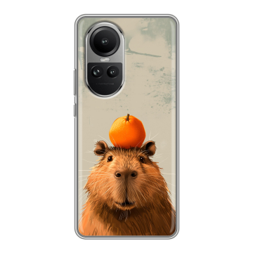 Силиконовый чехол на OPPO Reno 10 Pro с принтом капибара