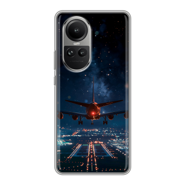 Силиконовый чехол на OPPO Reno 10 Pro с принтом самолет