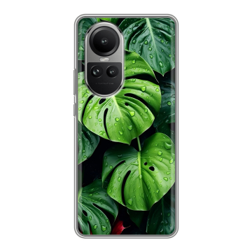 Силиконовый чехол на OPPO Reno 10 Pro с принтом Листья