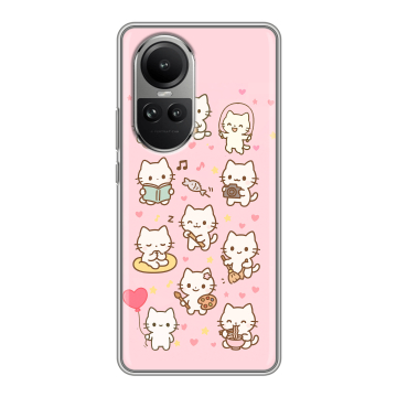Силиконовый чехол на OPPO Reno 10 Pro с принтом Hello Kitty Хелоу Кити