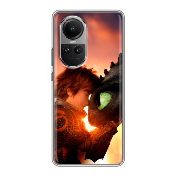 Силиконовый чехол на OPPO Reno 10 Pro с принтом Как приручить дракона