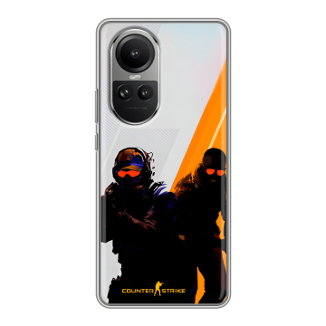 Силиконовый чехол на OPPO Reno 10 Pro с принтом Контер страйк Counter strike