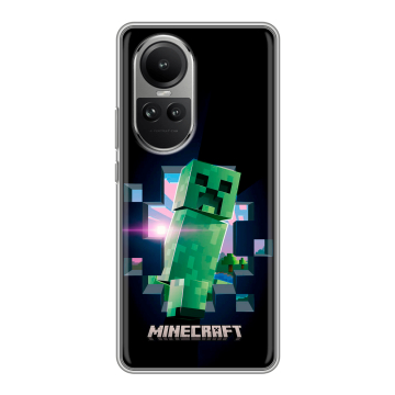 Силиконовый чехол на OPPO Reno 10 Pro с принтом Майнкрафт Minecraft