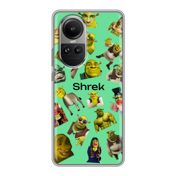 Силиконовый чехол на OPPO Reno 10 Pro с принтом Шрек Shrek