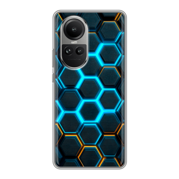 Силиконовый чехол на OPPO Reno 10 Pro с принтом Неоновые соты