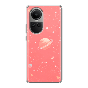 Силиконовый чехол на OPPO Reno 10 Pro с принтом Розовый космос