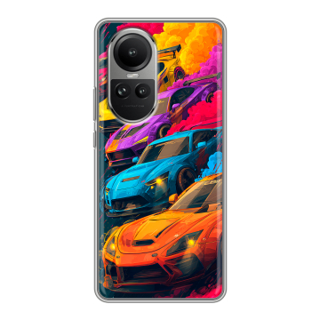 Силиконовый чехол на OPPO Reno 10 Pro с принтом Тачки