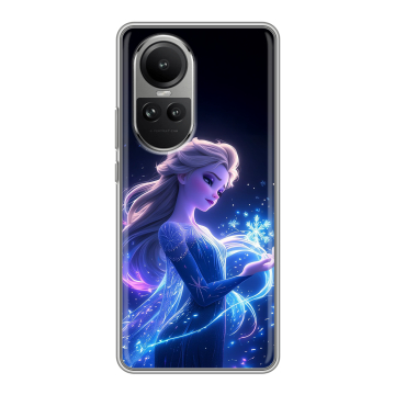 Силиконовый чехол на OPPO Reno 10 Pro с принтом Холодное сердце Frozen