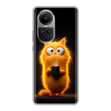 Силиконовый чехол на OPPO Reno 10 Pro с принтом Смешной кот