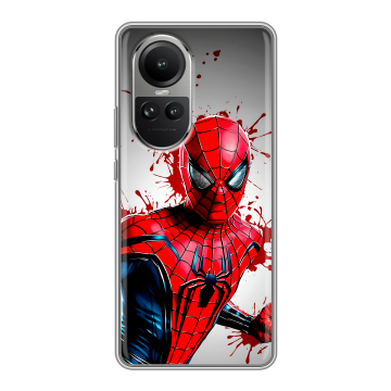 Силиконовый чехол на OPPO Reno 10 Pro с принтом Spiderman Человек паук