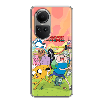 Силиконовый чехол на OPPO Reno 10 Pro с принтом Adventure time Время приключений Силиконовый чехол на OPPO Reno 10 Pro с принтом Adventure time Время приключений