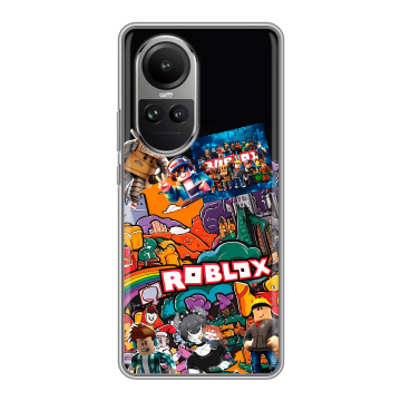 Силиконовый чехол на OPPO Reno 10 Pro с принтом Roblox Роблокс