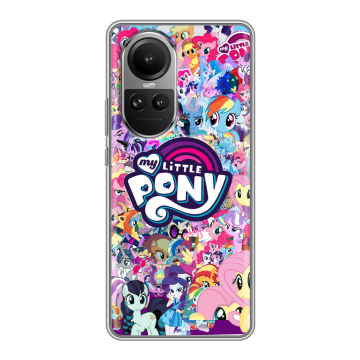 Силиконовый чехол на OPPO Reno 10 Pro с принтом My little pony Дружба чудо