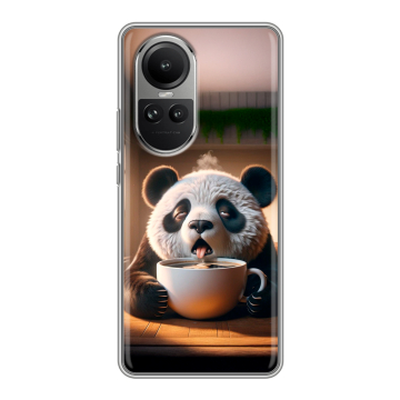 Силиконовый чехол на OPPO Reno 10 Pro с принтом смешная панда