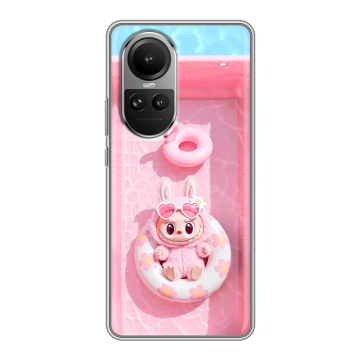 Силиконовый чехол на OPPO Reno 10 Pro с принтом Labubu Лабубу