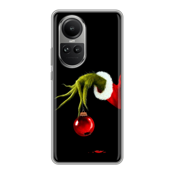 Силиконовый чехол на OPPO Reno 10 Pro с принтом Новый год Гринч Силиконовый чехол на OPPO Reno 10 Pro с принтом Новый год Гринч