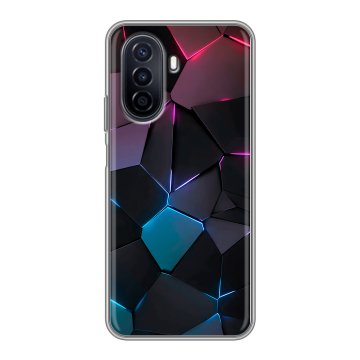 Силиконовый чехол на Huawei Nova Y71 с принтом Геометрия неона