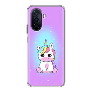 Силиконовый чехол на Huawei Nova Y71 с принтом Единорог
