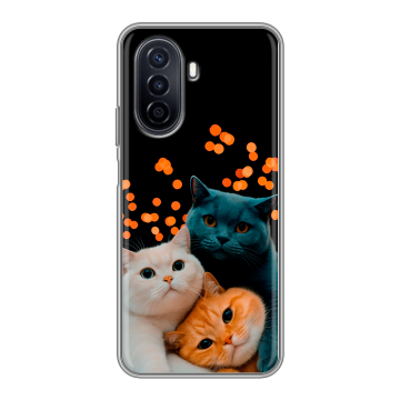 Силиконовый чехол на Huawei Nova Y71 с принтом Кошки