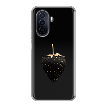 Силиконовый чехол на Huawei Nova Y71 с принтом Черная клубника