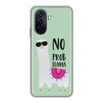 Силиконовый чехол на Huawei Nova Y71 с принтом Лама