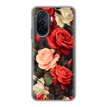 Силиконовый чехол на Huawei Nova Y71 с принтом Розы