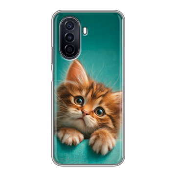 Силиконовый чехол на Huawei Nova Y71 с принтом котенок