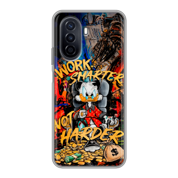Силиконовый чехол на Huawei Nova Y71 с принтом Дональд Дак Деньги