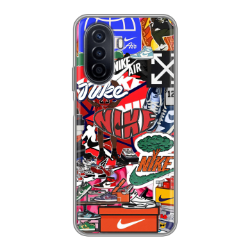 Силиконовый чехол на Huawei Nova Y71 с принтом Найк Nike яркий