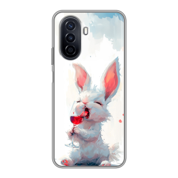 Силиконовый чехол на Huawei Nova Y71 с принтом кролик зайчик