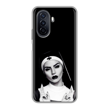 Силиконовый чехол на Huawei Nova Y71 с принтом монашка