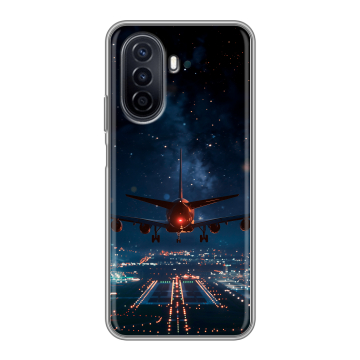 Силиконовый чехол на Huawei Nova Y71 с принтом самолет