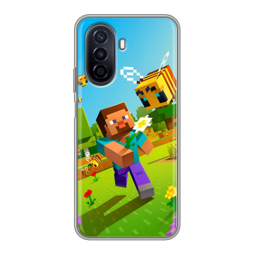 Силиконовый чехол на Huawei Nova Y71 с принтом Майнкрафт Minecraft