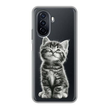 Силиконовый чехол на Huawei Nova Y71 с принтом Котенок