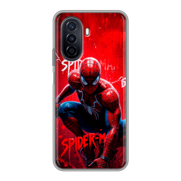 Силиконовый чехол на Huawei Nova Y71 с принтом Spiderman Человек паук