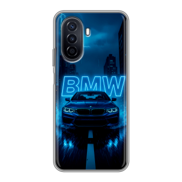 Силиконовый чехол на Huawei Nova Y71 с принтом BMW БМВ