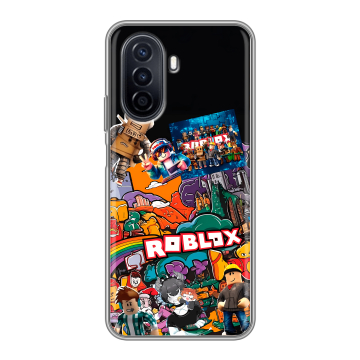 Силиконовый чехол на Huawei Nova Y71 с принтом Roblox Роблокс