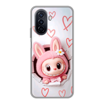 Силиконовый чехол на Huawei Nova Y71 с принтом Labubu Лабубу
