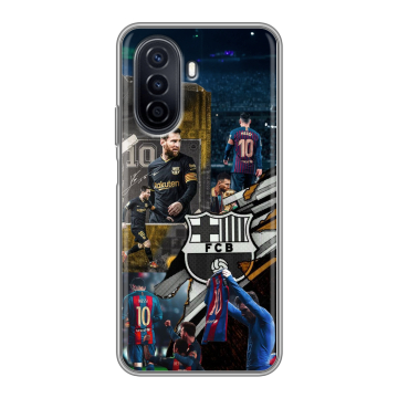 Силиконовый чехол на Huawei Nova Y71 с принтом Messi Barcelona