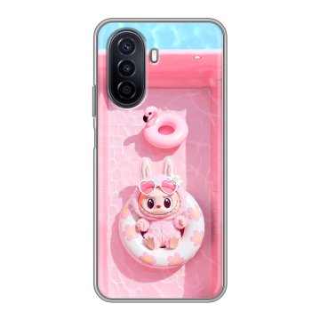 Силиконовый чехол на Huawei Nova Y71 с принтом Labubu Лабубу