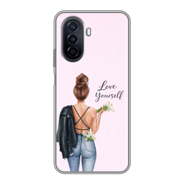 Силиконовый чехол на Huawei Nova Y71 с принтом женский