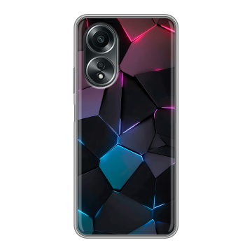 Силиконовый чехол на OPPO A58 4G с принтом Геометрия неона Силиконовый чехол на OPPO A58 4G с принтом Геометрия неона