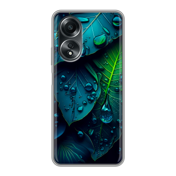 Силиконовый чехол на OPPO A58 4G с принтом Листья Силиконовый чехол на OPPO A58 4G с принтом Листья