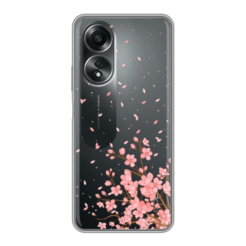 Силиконовый чехол на OPPO A58 4G с принтом Ветка сакуры