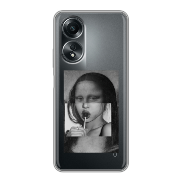 Силиконовый чехол на OPPO A58 4G с принтом Мона Лиза