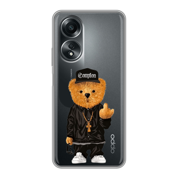 Силиконовый чехол на OPPO A58 4G с принтом Плюшевый медведь