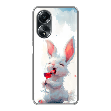 Силиконовый чехол на OPPO A58 4G с принтом кролик зайчик