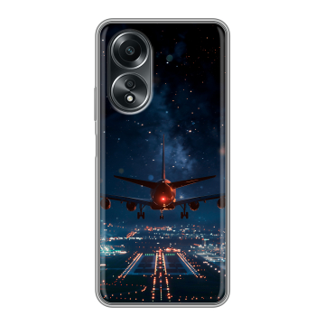 Силиконовый чехол на OPPO A58 4G с принтом самолет