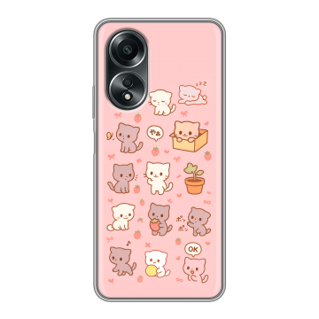 Силиконовый чехол на OPPO A58 4G с принтом Hello Kitty Хелоу Кити Силиконовый чехол на OPPO A58 4G с принтом Hello Kitty Хелоу Кити