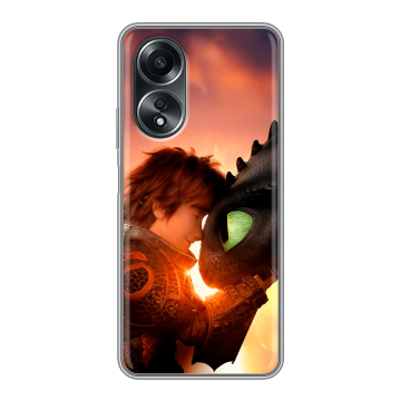 Силиконовый чехол на OPPO A58 4G с принтом Как приручить дракона Силиконовый чехол на OPPO A58 4G с принтом Как приручить дракона